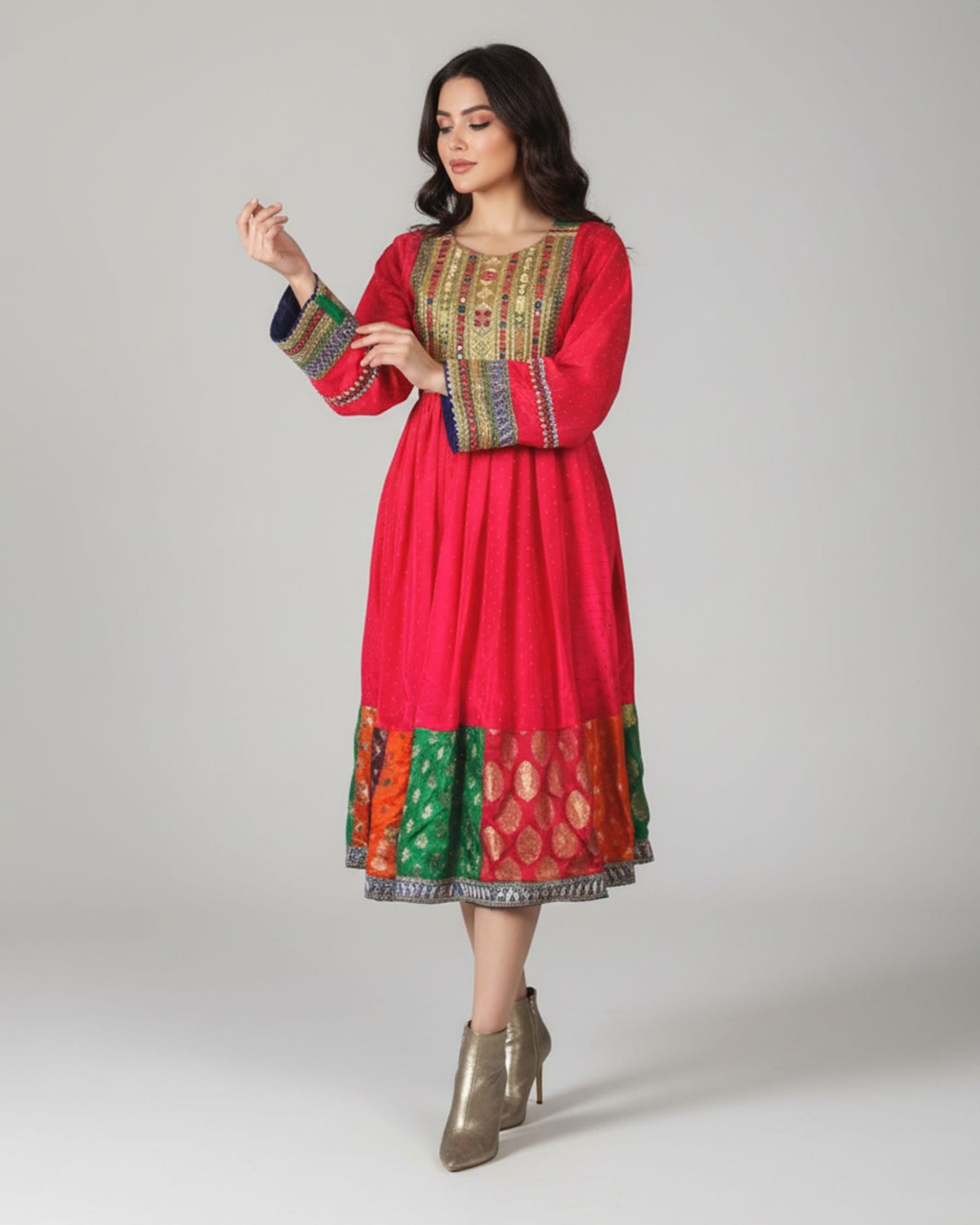 Handmade Afghan Floral Dress 8