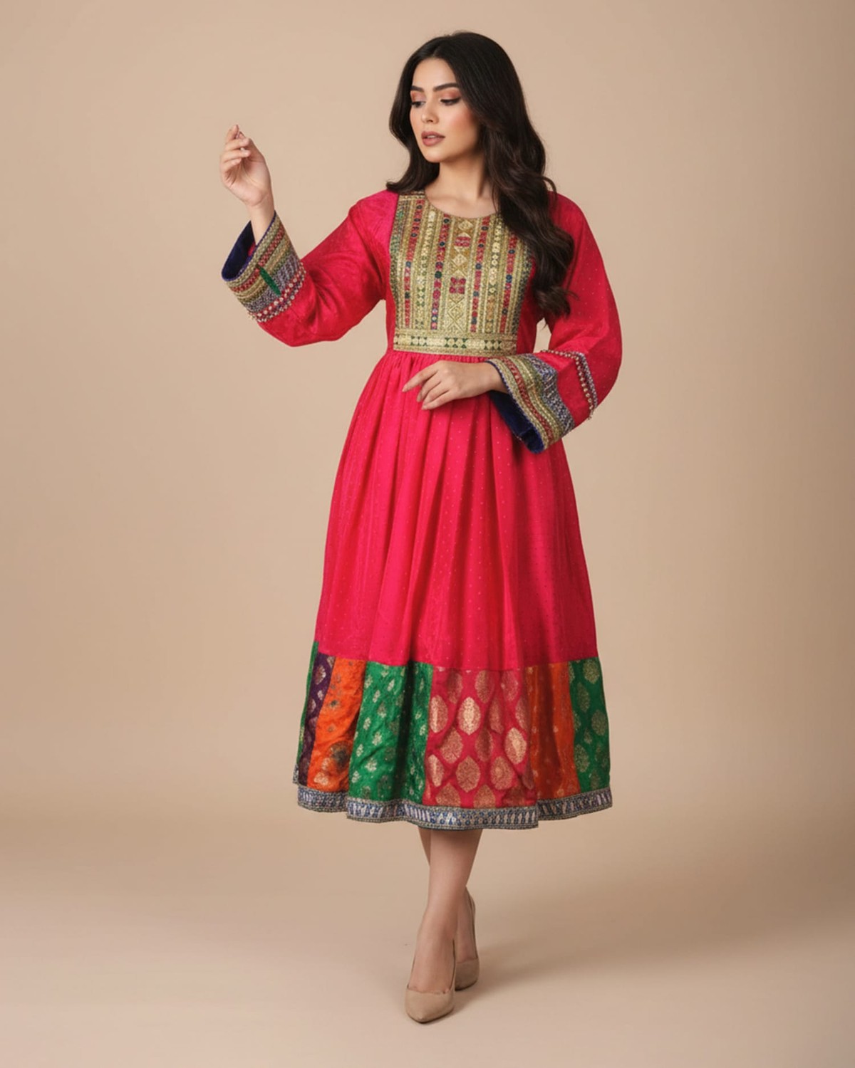 Handmade Afghan Floral Dress 3