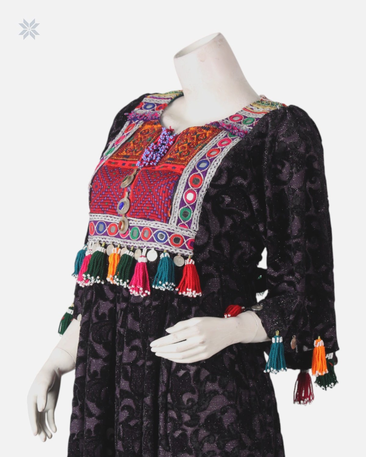 Velvet Party Dress with Tassel Detailing 7