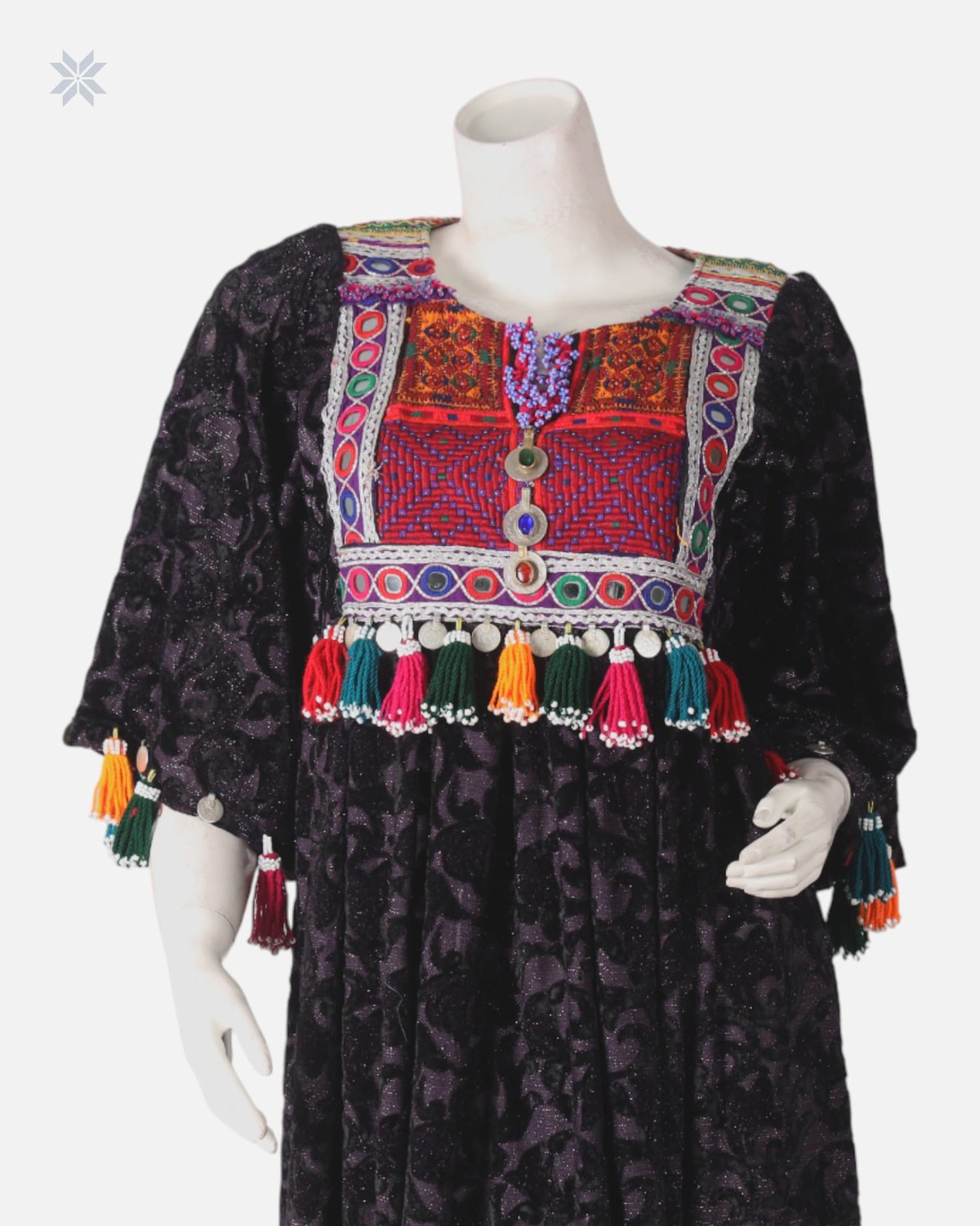 Velvet Party Dress with Tassel Detailing 3