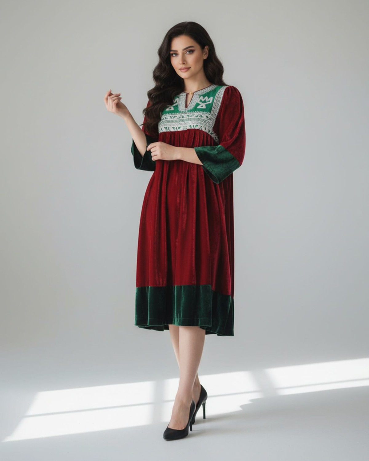 Luxurious Velvet Afghan Dress 2