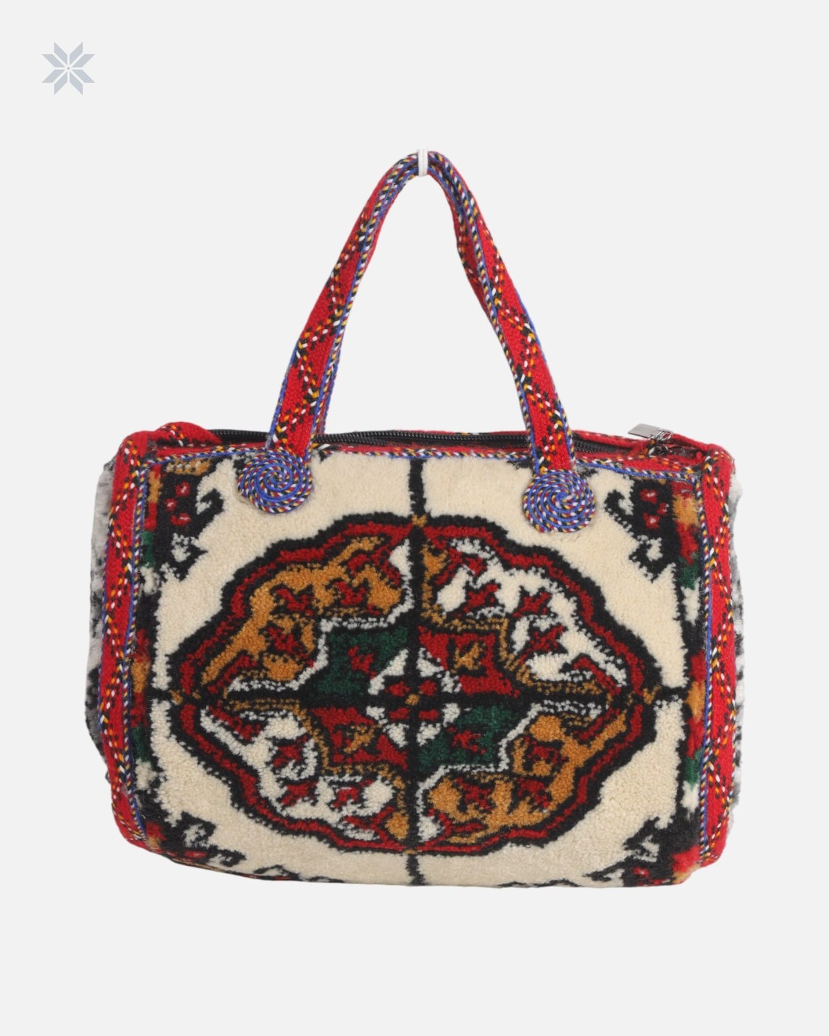 Handwoven Carpet Bag with Traditional Afghan Design 5