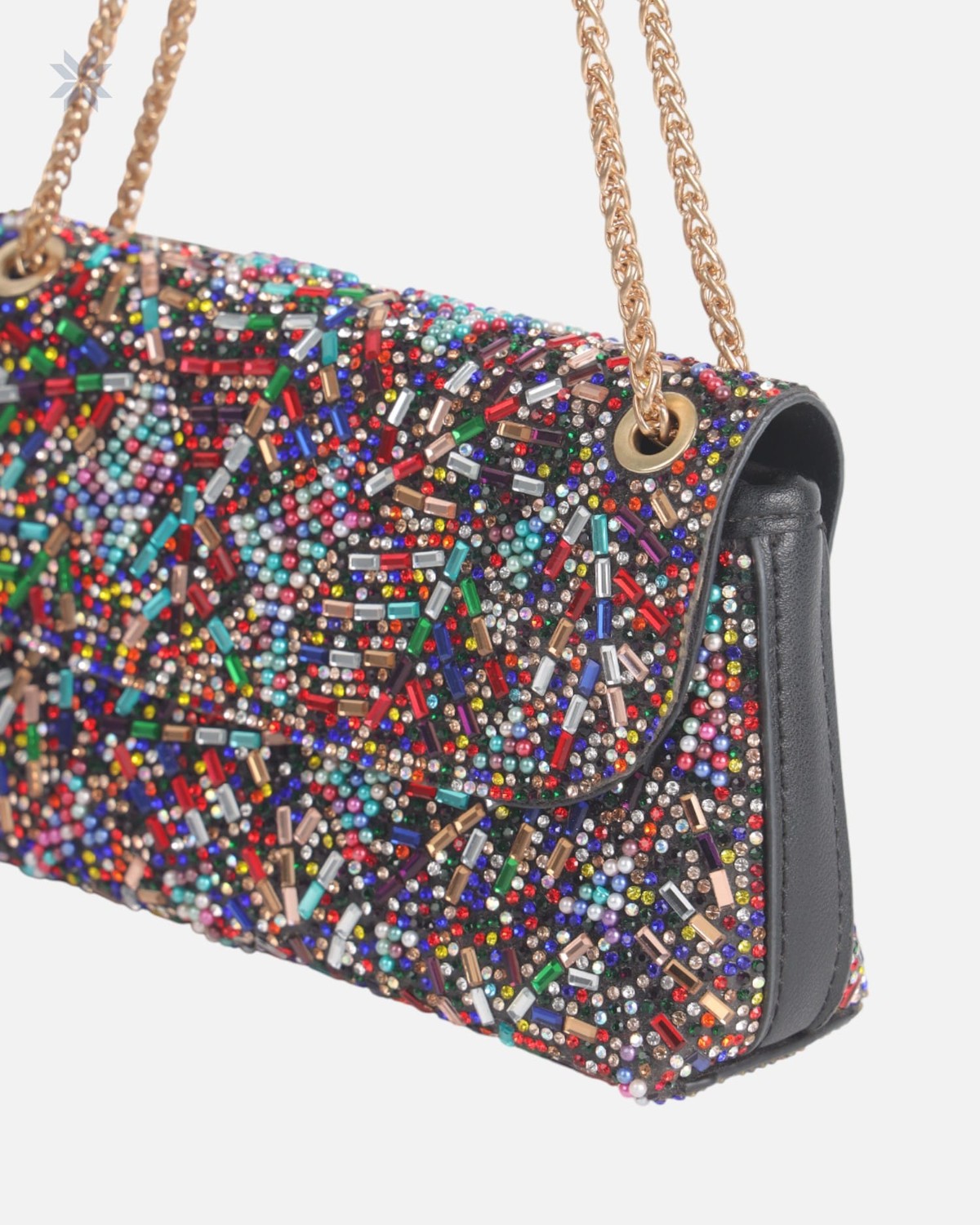 Elegant Handcrafted Beaded & Crystal Clutch Bag 1