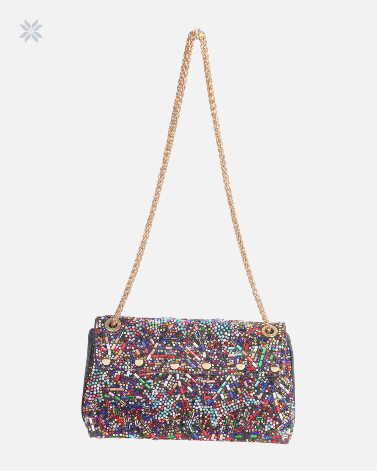 Elegant Handcrafted Beaded & Crystal Clutch Bag 2