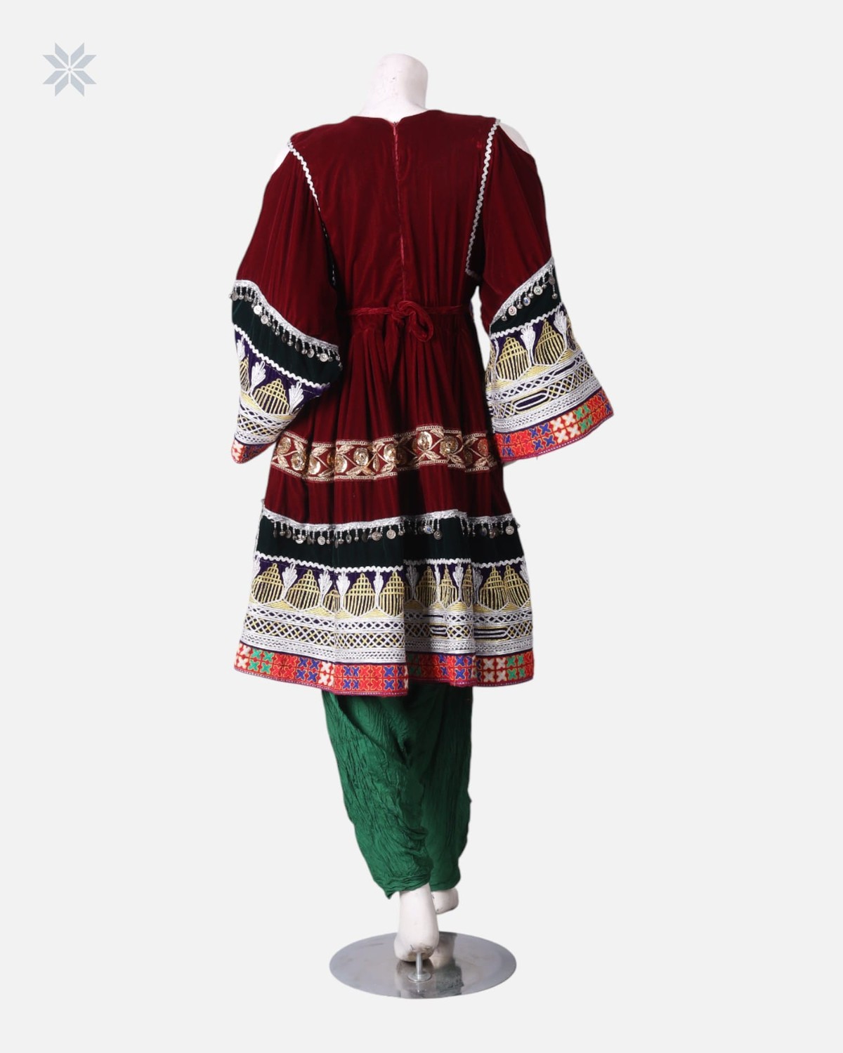 Multi Colored Afghan Velvet Dress 1