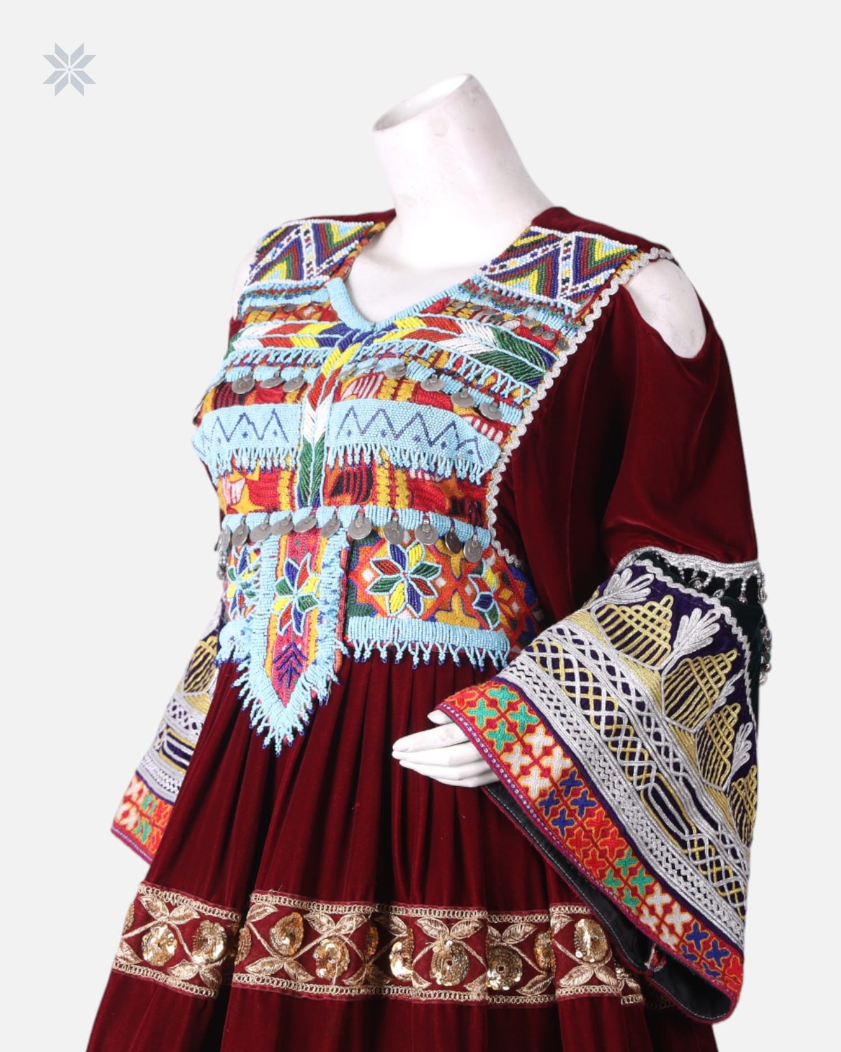 Multi Colored Afghan Velvet Dress 2