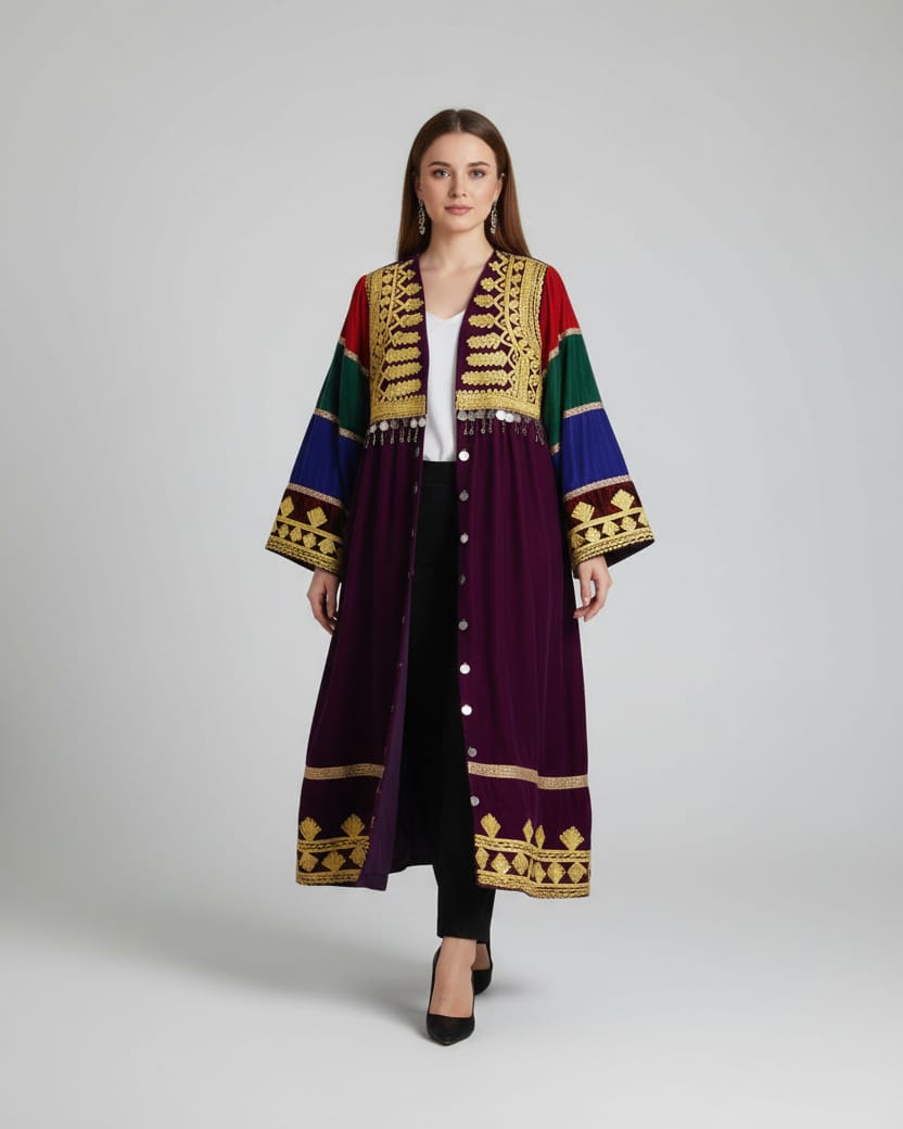 Afghan Traditional Chapen – Silk Velvet Chorma Dozi 4