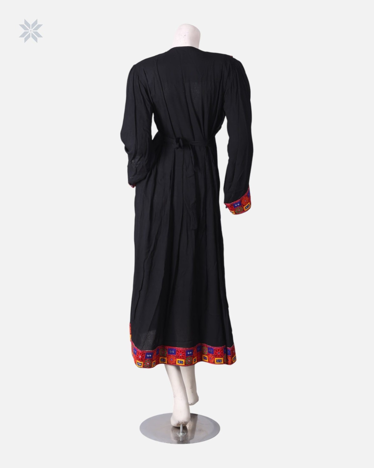 Black Afghan Dress with Colorful Embroidery 6