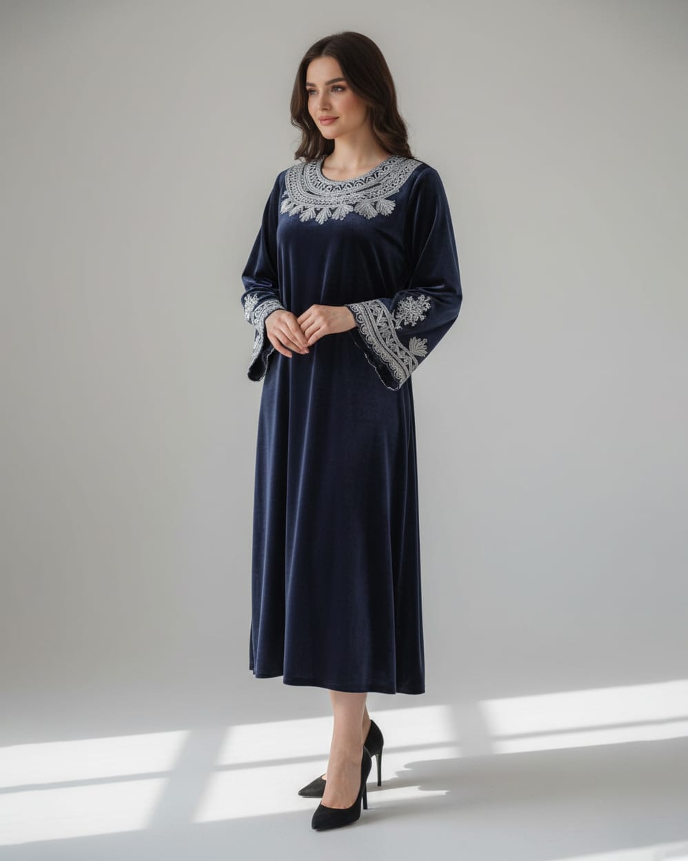 Dark Blue Afghan Dress 5