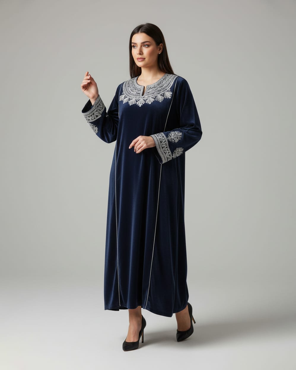 Dark Blue Afghan Dress 4