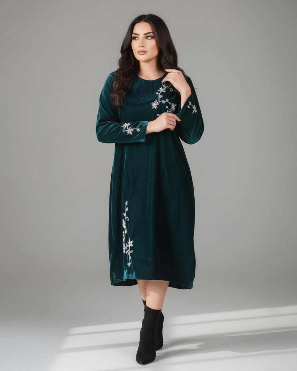 Green Velvet Afghani Dress 5