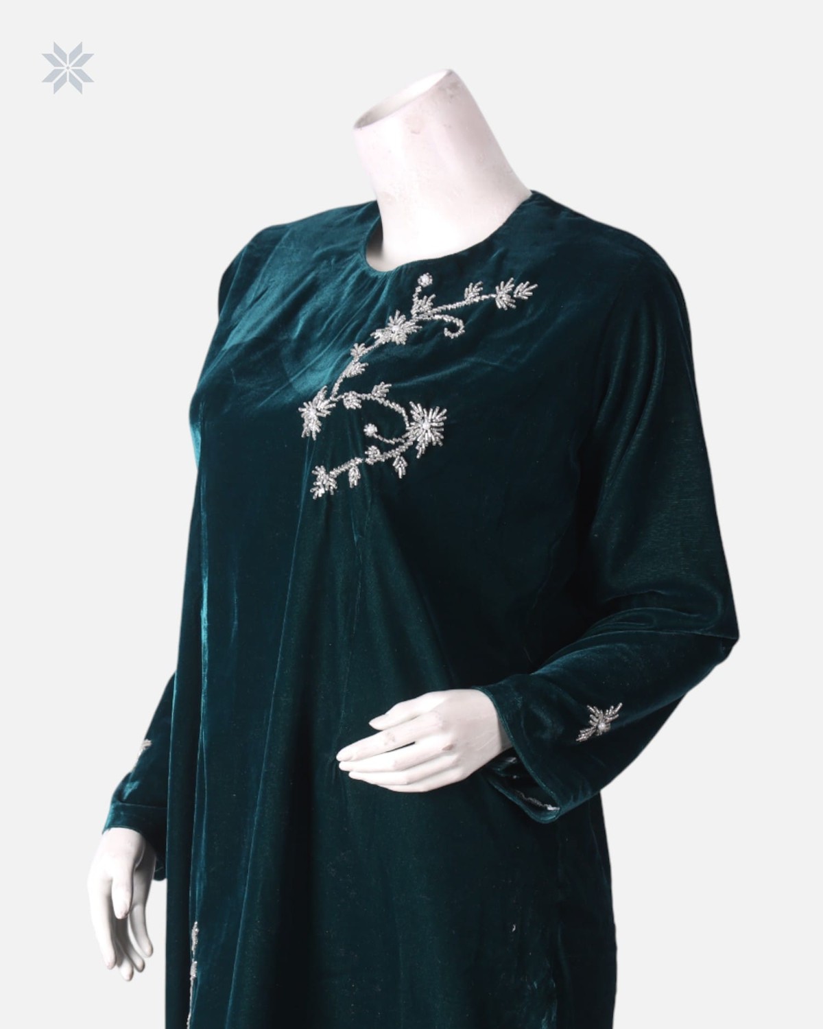Green Velvet Afghani Dress 1