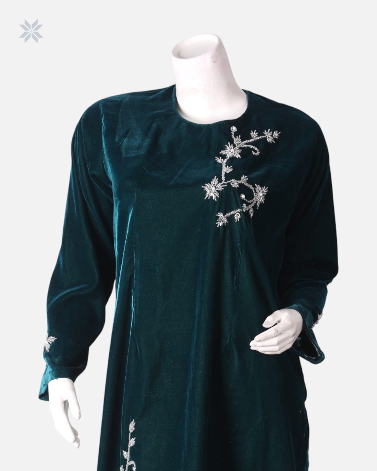 Green Velvet Afghani Dress 2