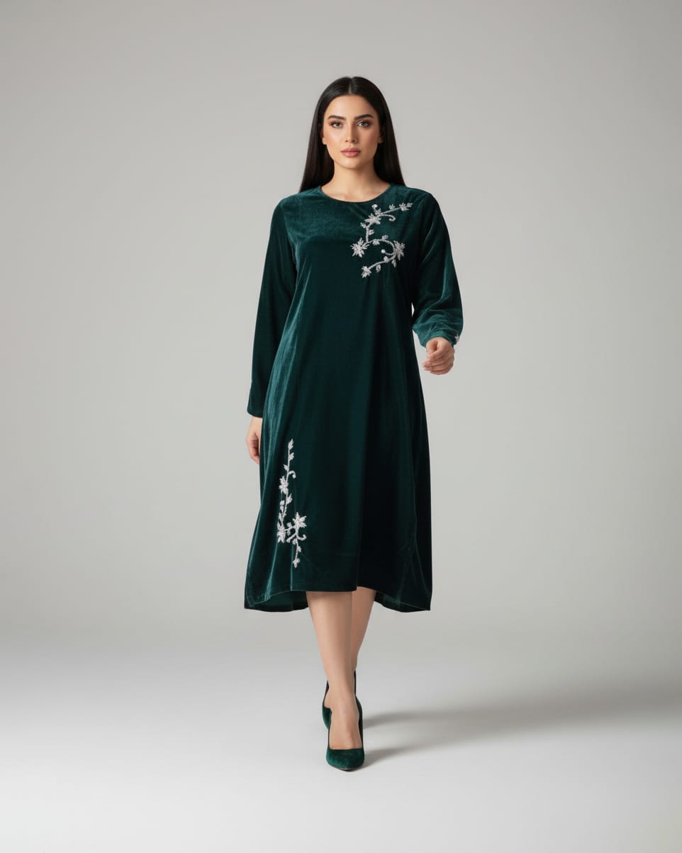 Green Velvet Afghani Dress 7
