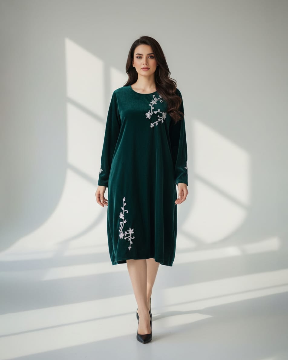 Green Velvet Afghani Dress 6