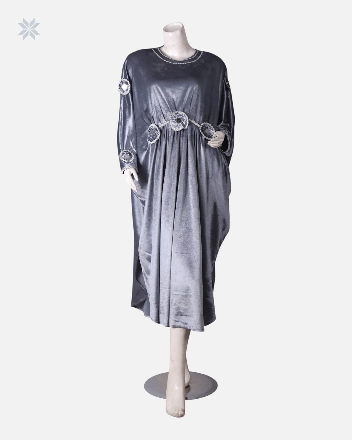 Silver Velvet Hijab Dress 6