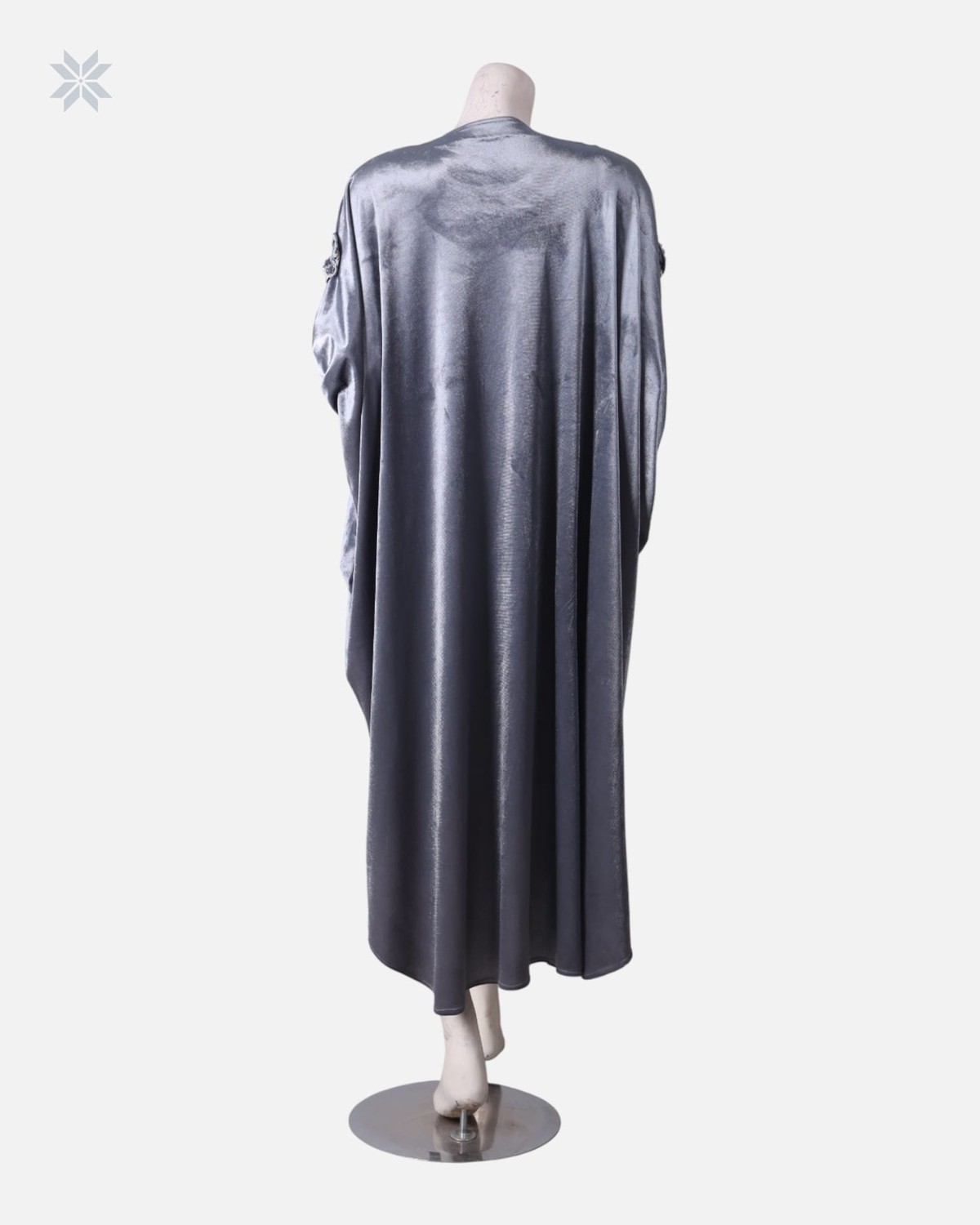 Silver Velvet Hijab Dress 4