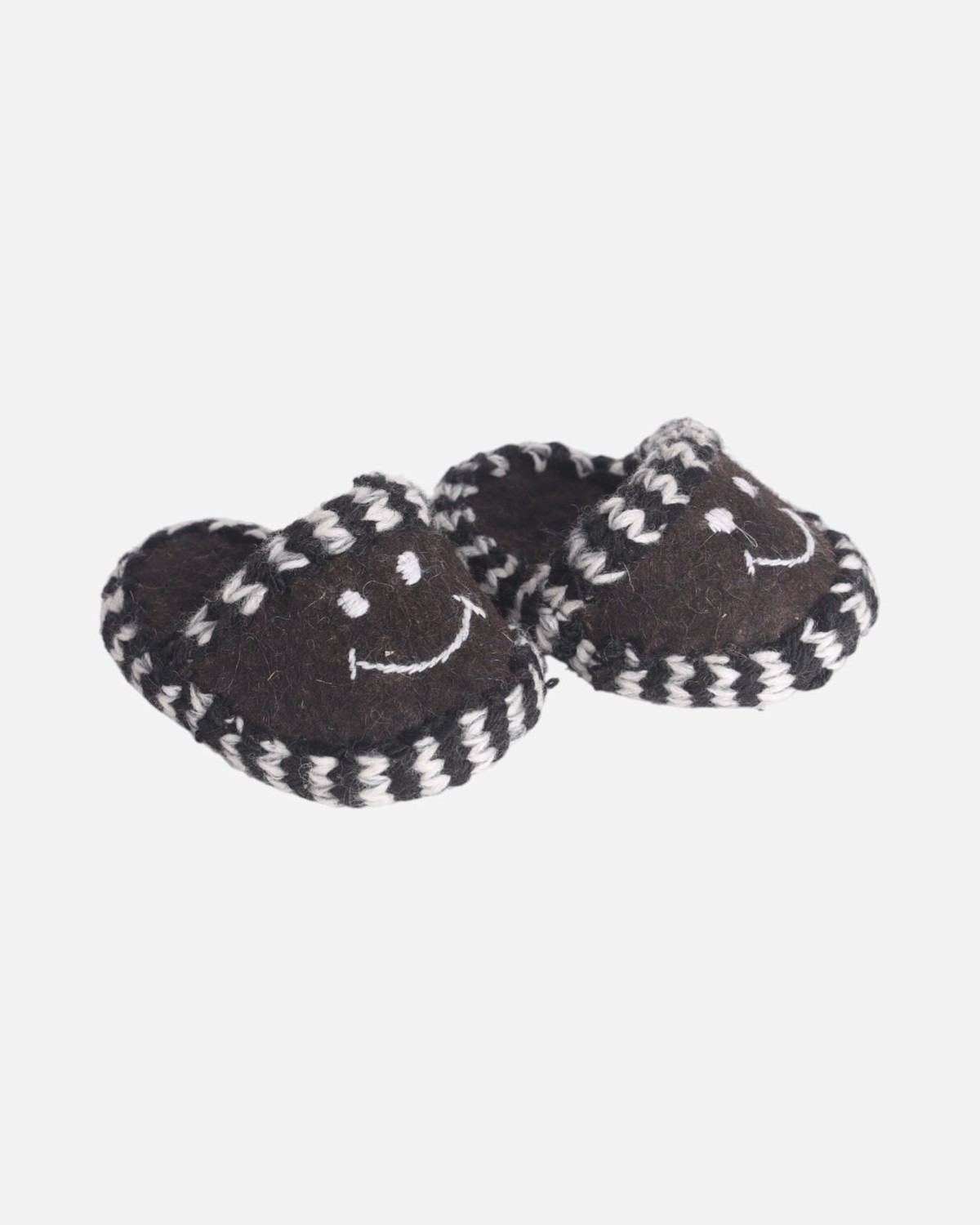 Kids Wool Felt Slippers with Smiling Face 2