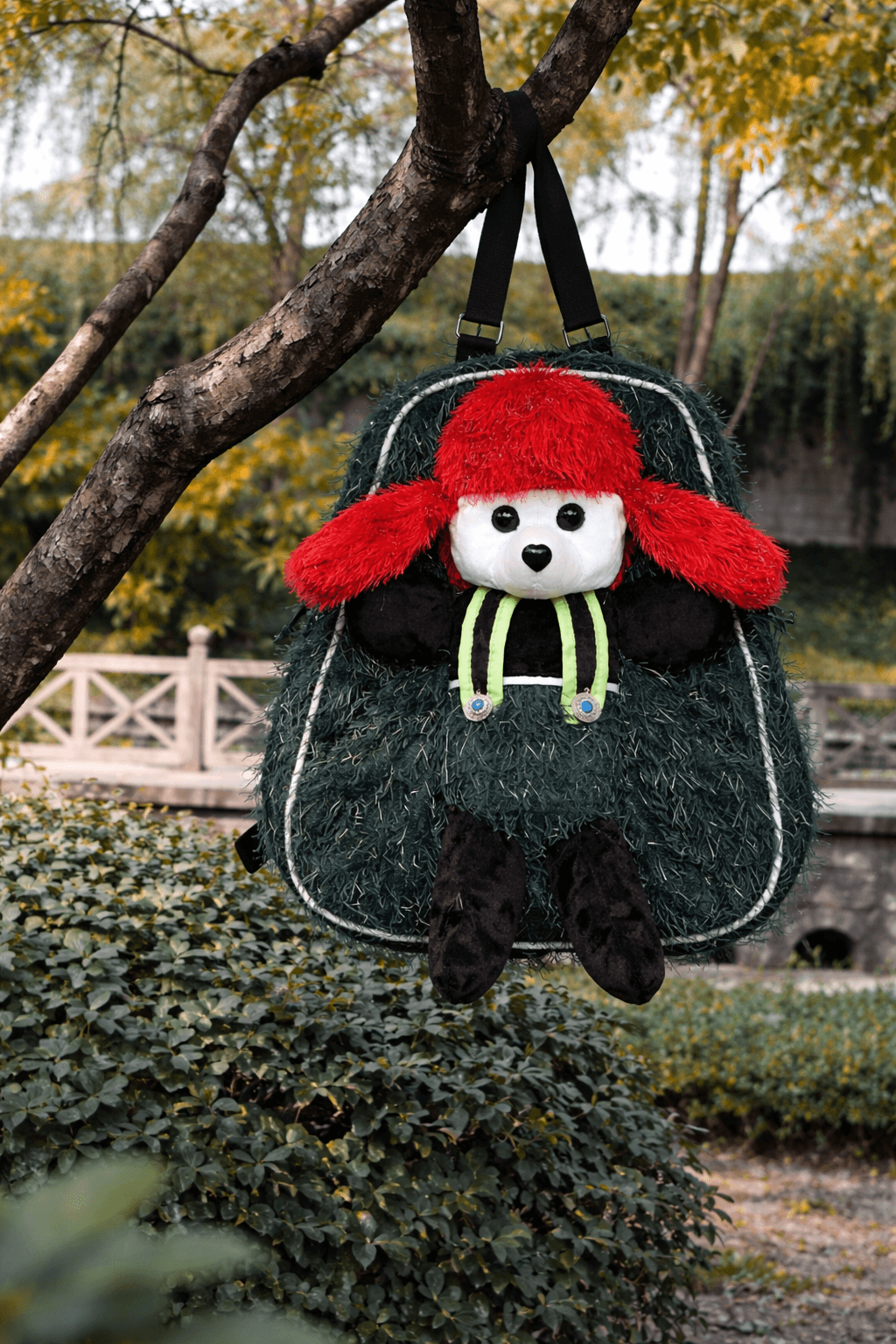Red and Green Plush Bag for Kids 1