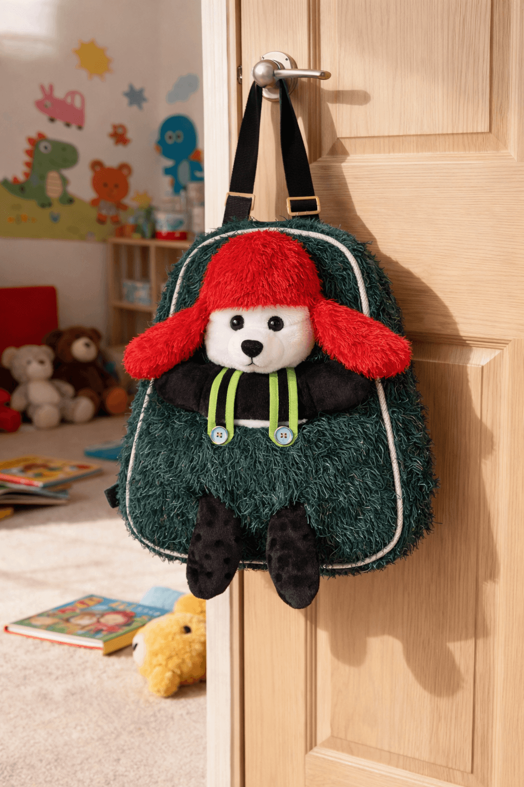 Red and Green Plush Bag for Kids 3
