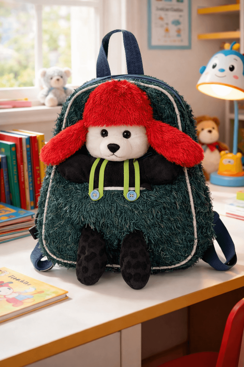 Red and Green Plush Bag for Kids 8