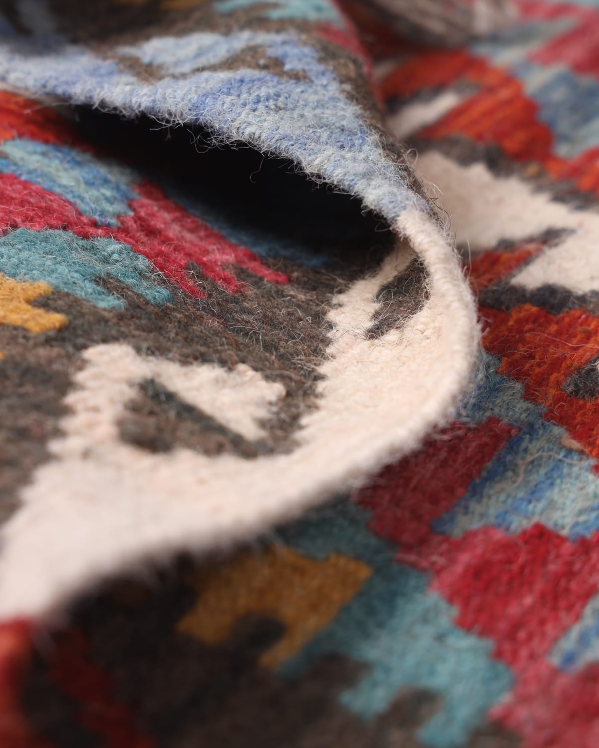 Multicolor Afghan Wool Doormat Kilim, Wallhanging 2