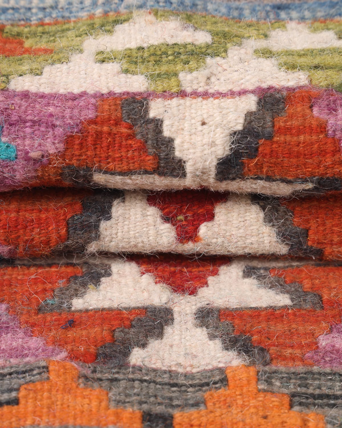 Multicolor Afghan Wool Doormat Kilim, Wallhanging 1