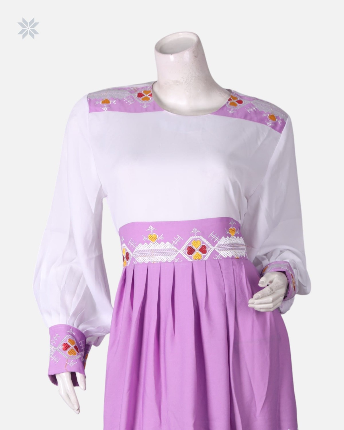 Lavender & White Women’s Simple Dress 4