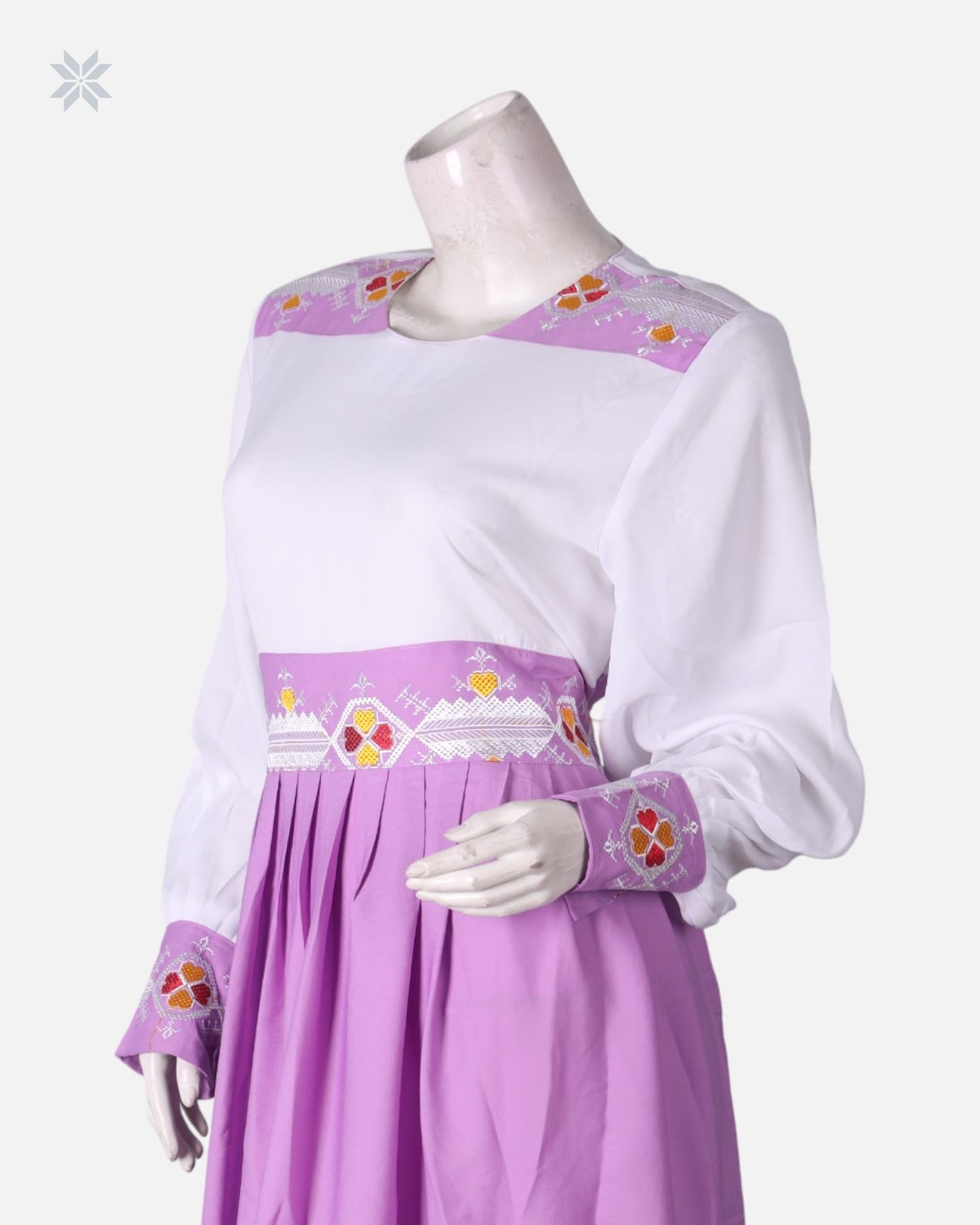 Lavender & White Women’s Simple Dress 7