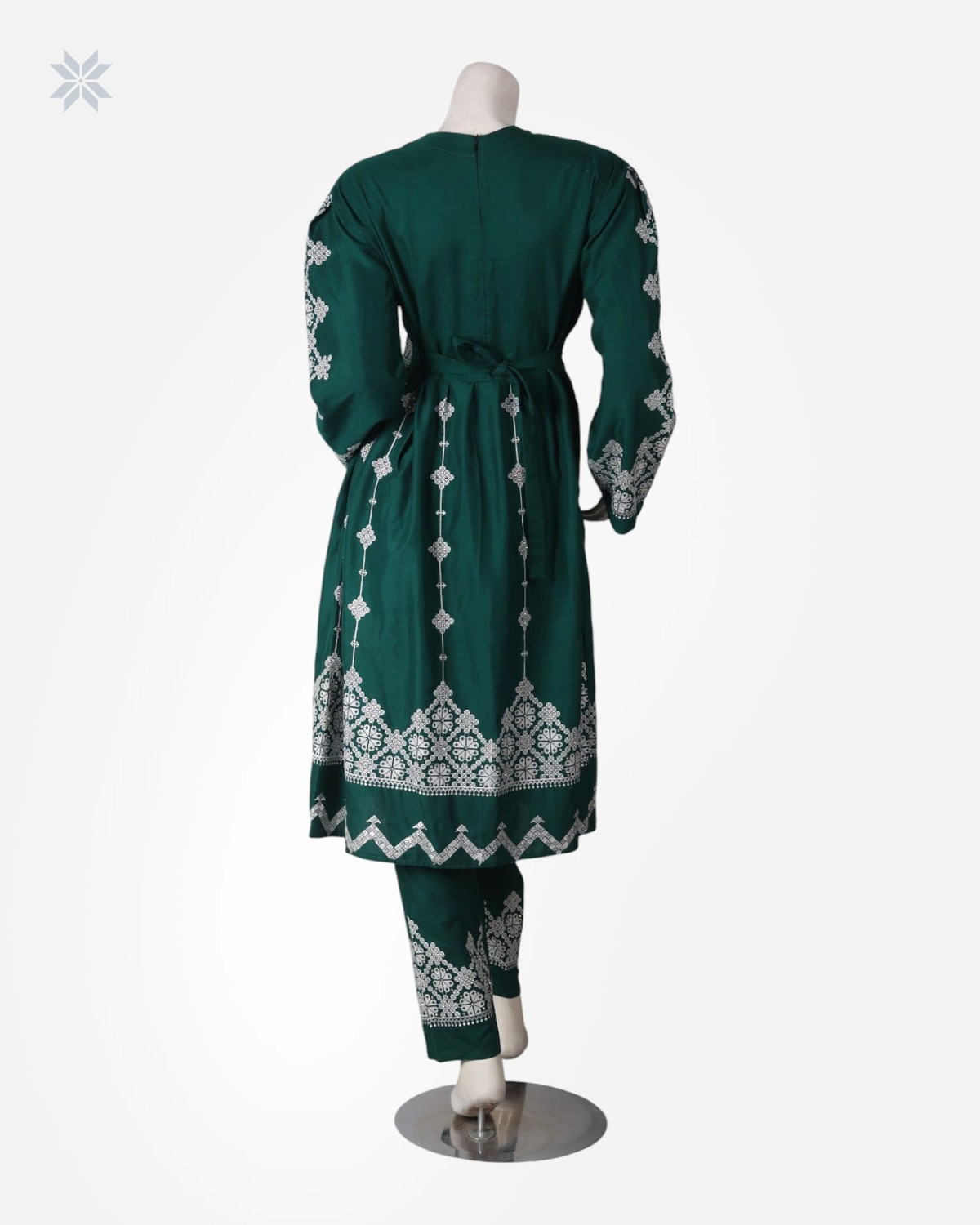 Women's Green Embroidered Vest Dress 5