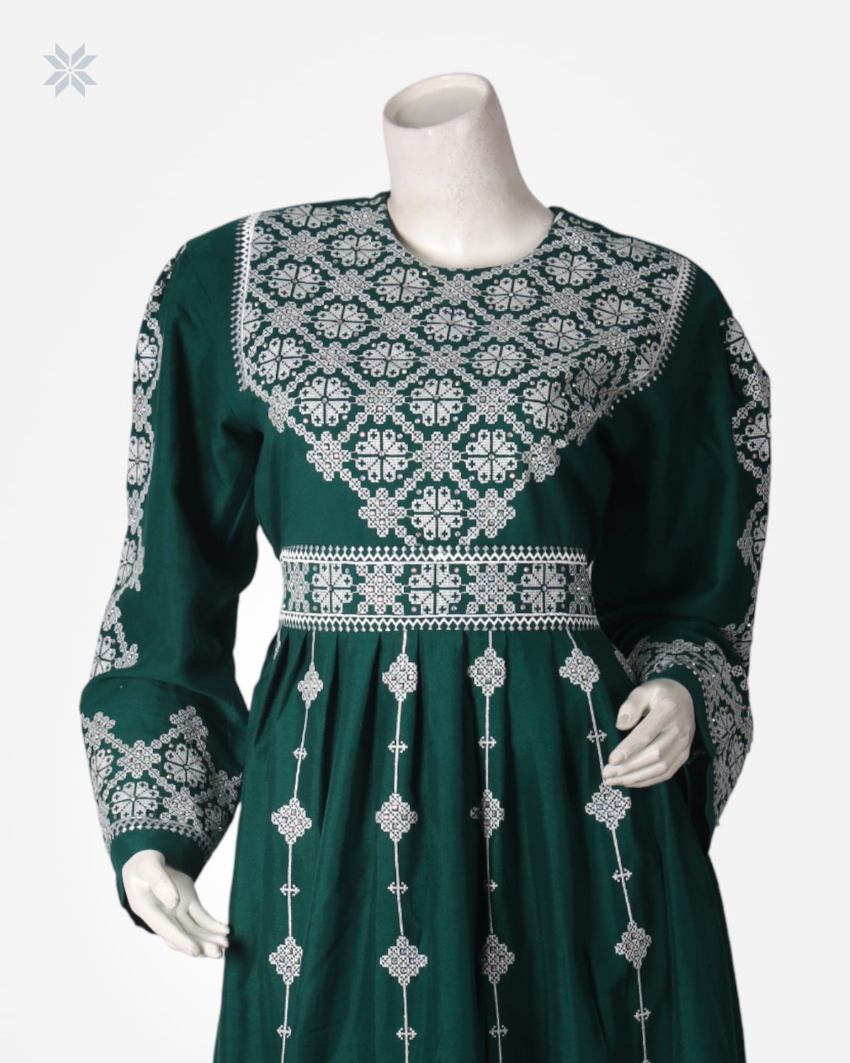 Women's Green Embroidered Vest Dress 6
