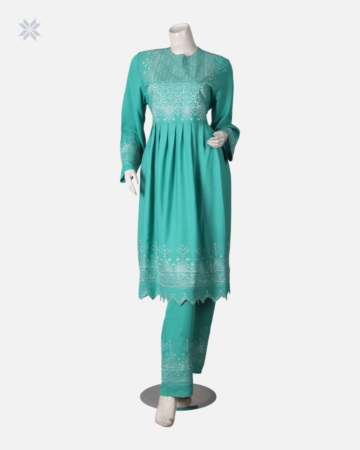 Teal Green Hazaragi Dress Set 2
