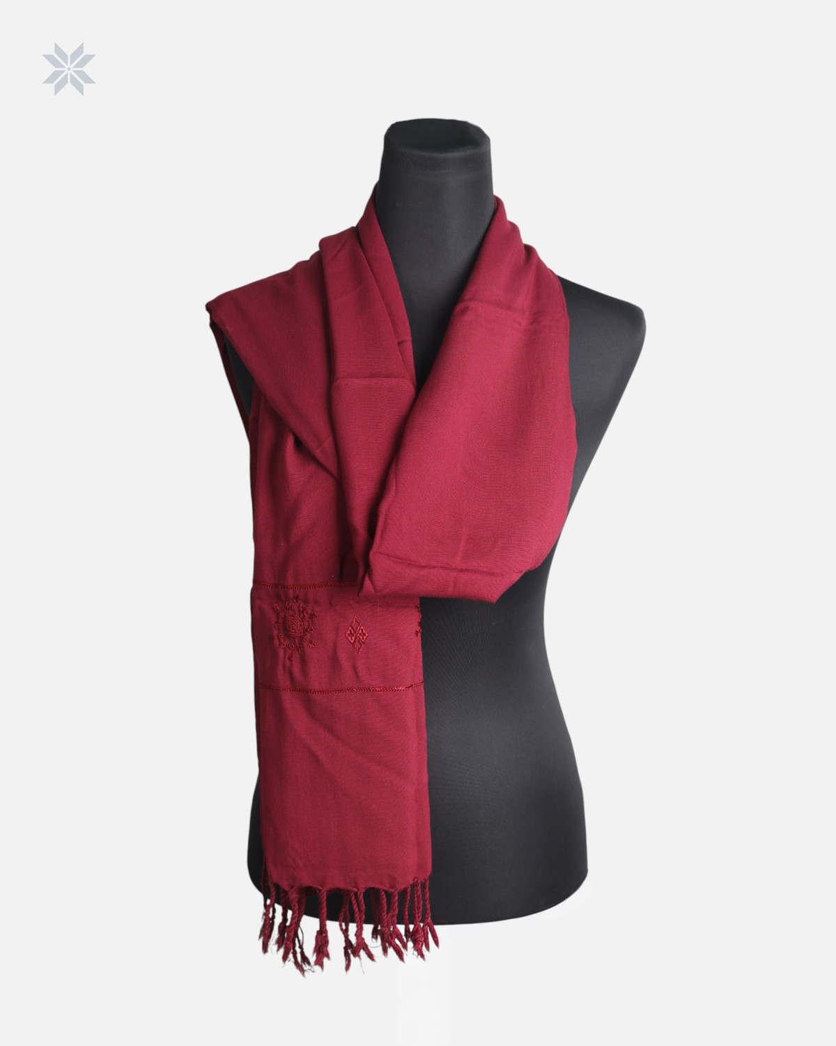 Burgundy Cotton Chador Scarf 2