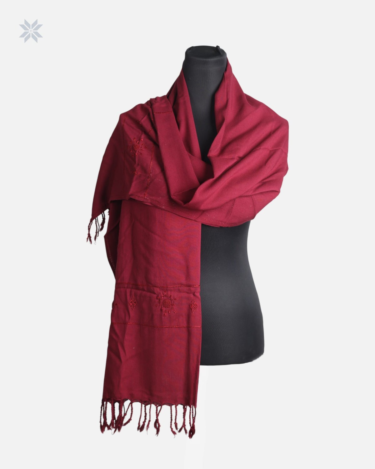 Burgundy Cotton Chador Scarf 5