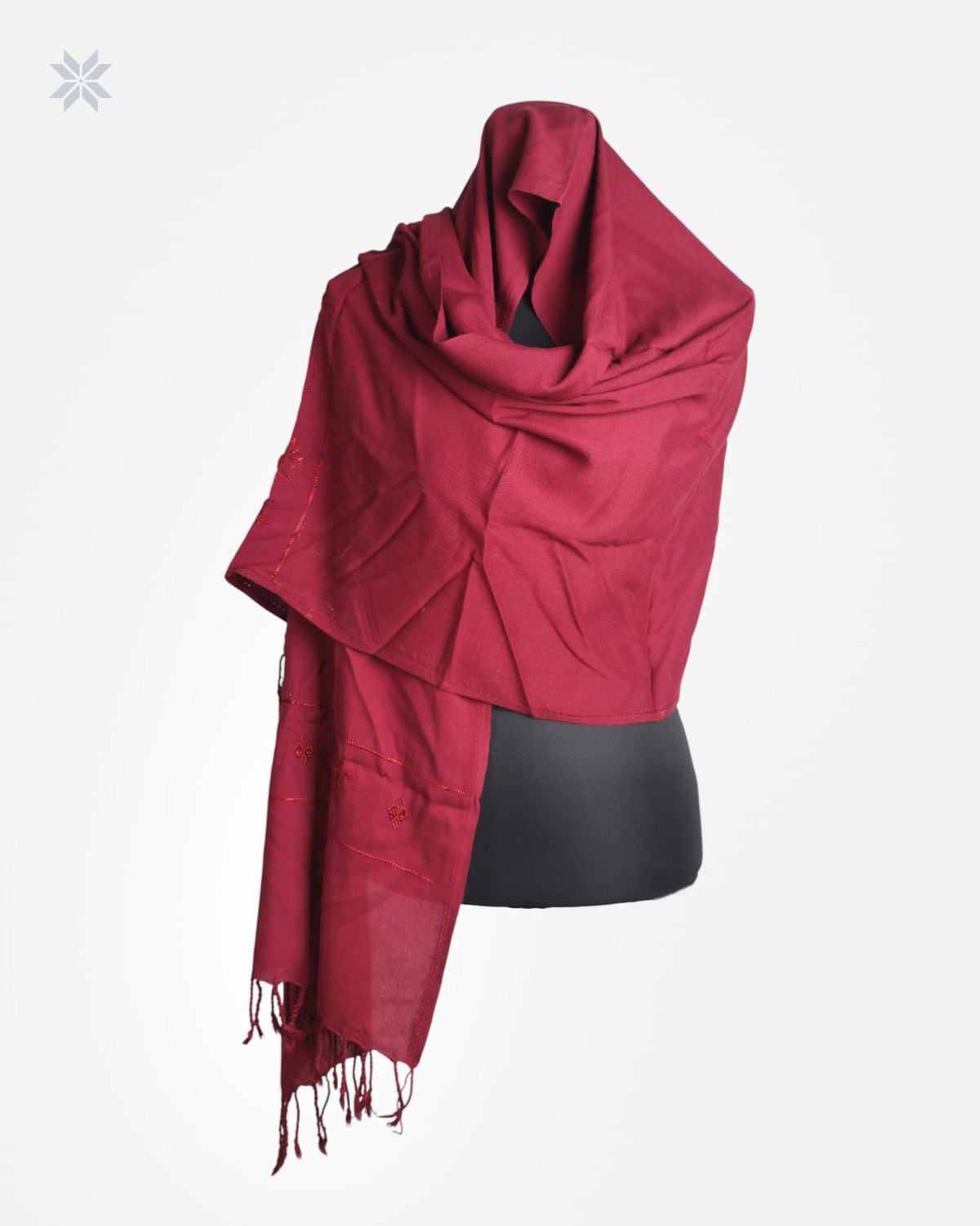 Burgundy Cotton Chador Scarf 3