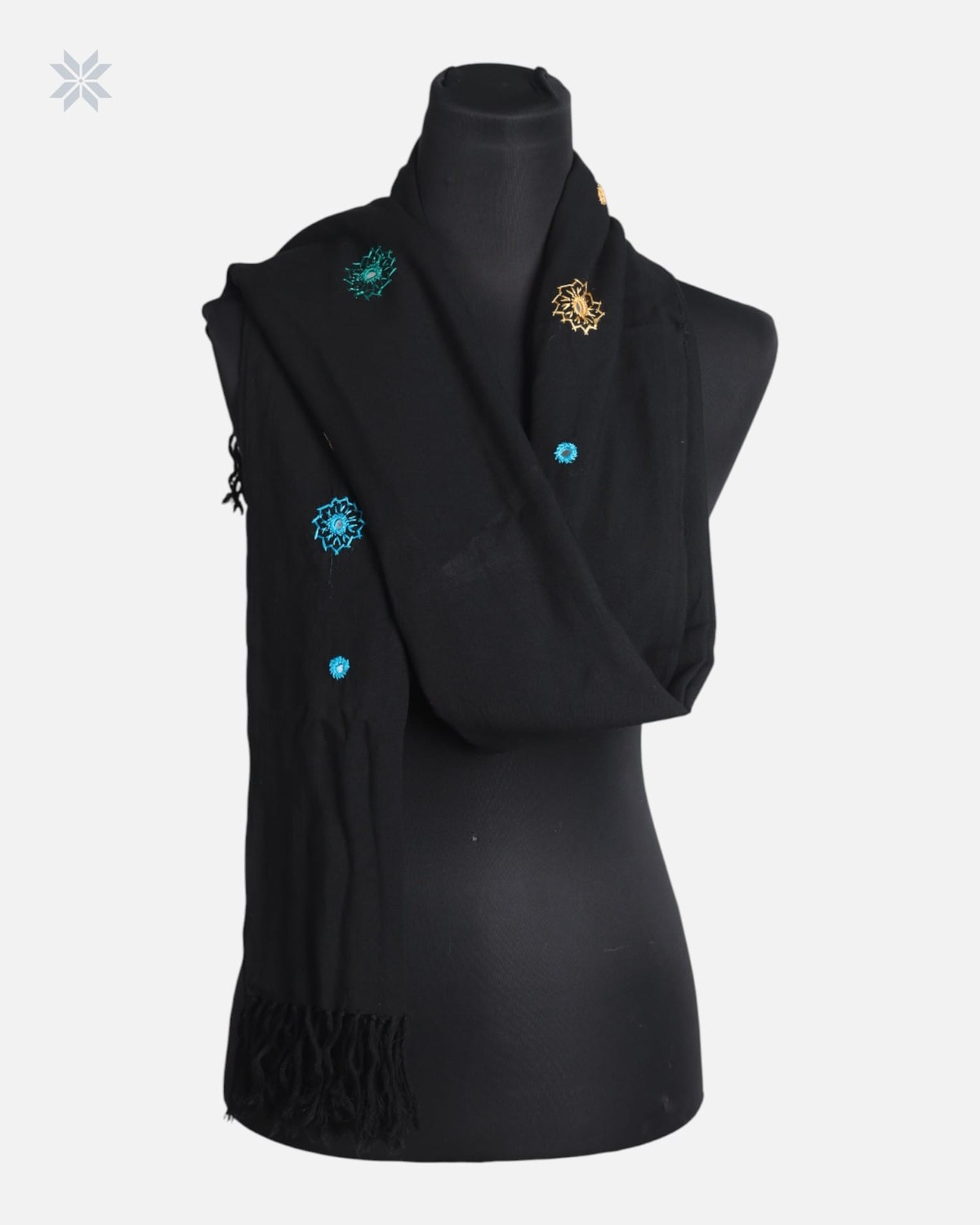 Black Cotton Chador with Hand Embroidery 1