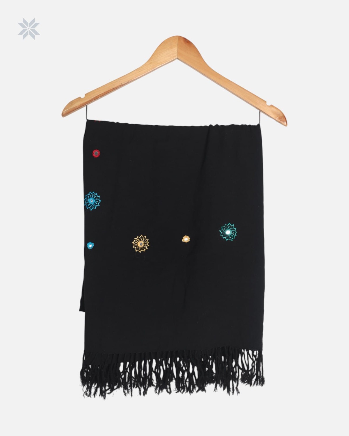 Black Cotton Chador with Hand Embroidery 3