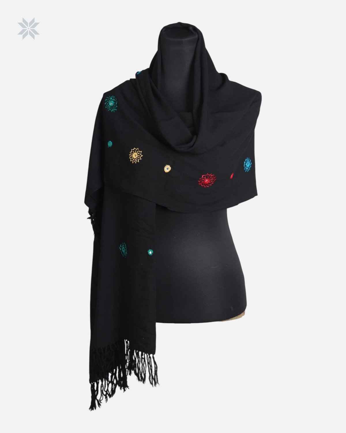 Black Cotton Chador with Hand Embroidery 4