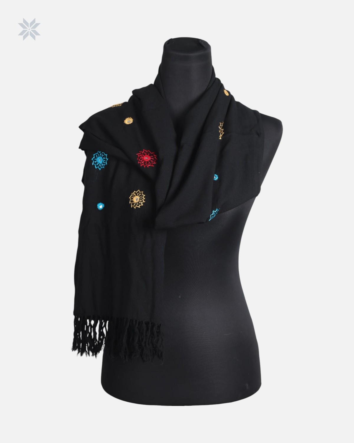 Black Cotton Chador with Hand Embroidery 2