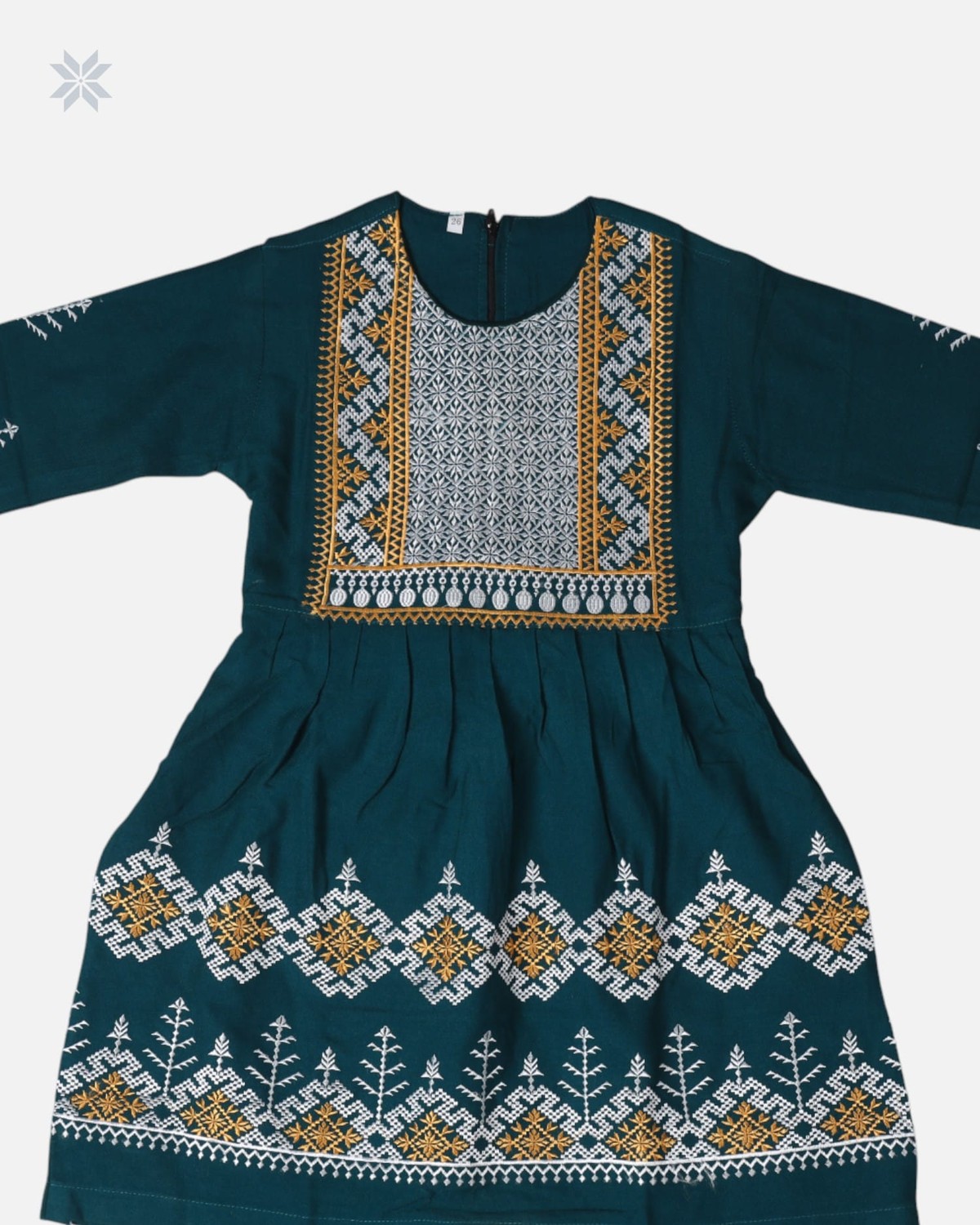 Teal Green Afghan Kids Dress Set 1