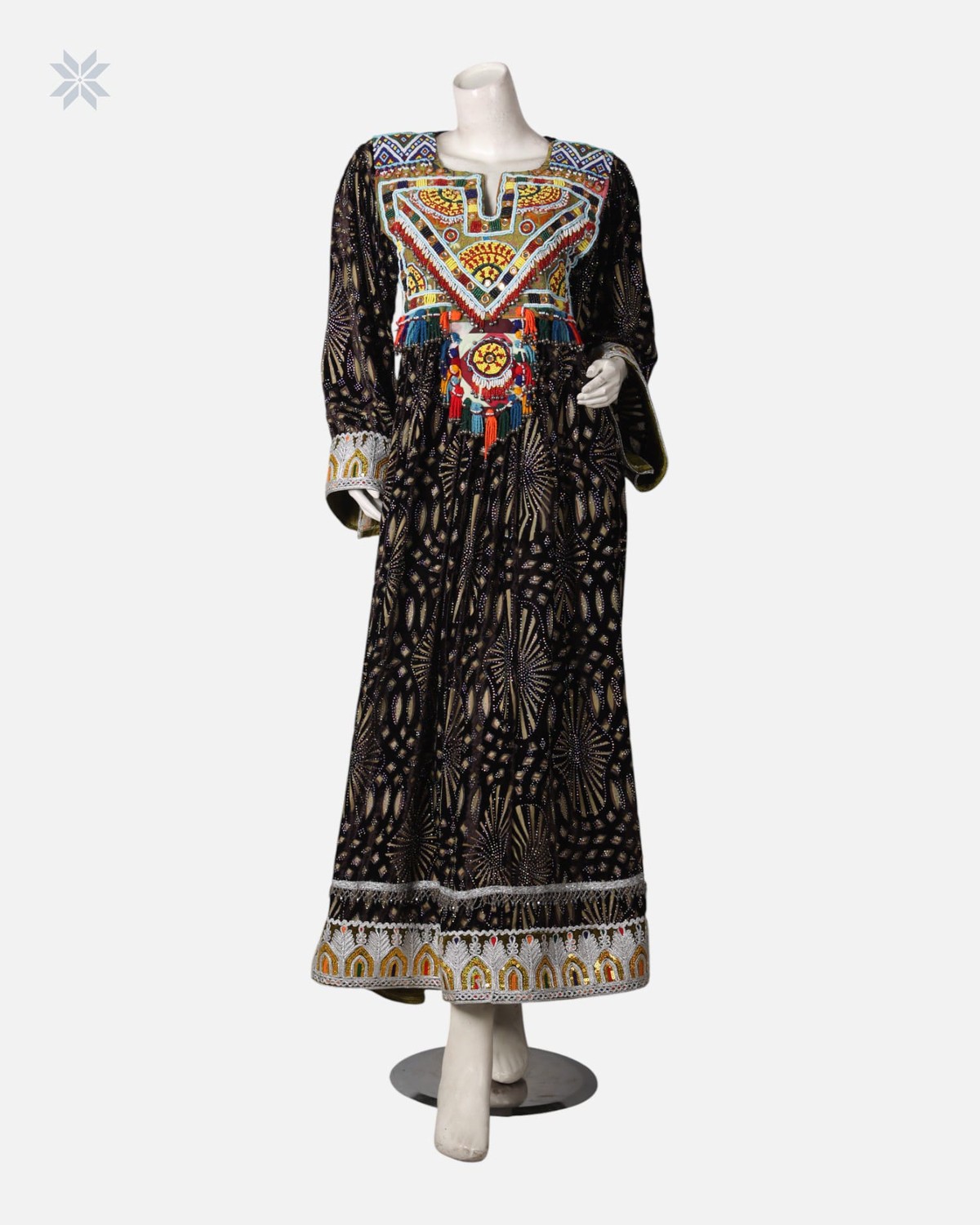 Black Authentic Dress with Traditional Hand Embroidery Charmadozi 2