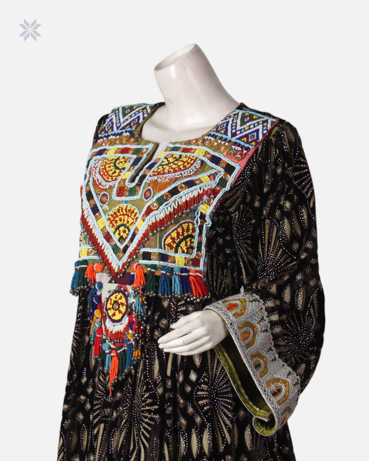 Black Authentic Dress with Traditional Hand Embroidery Charmadozi 3