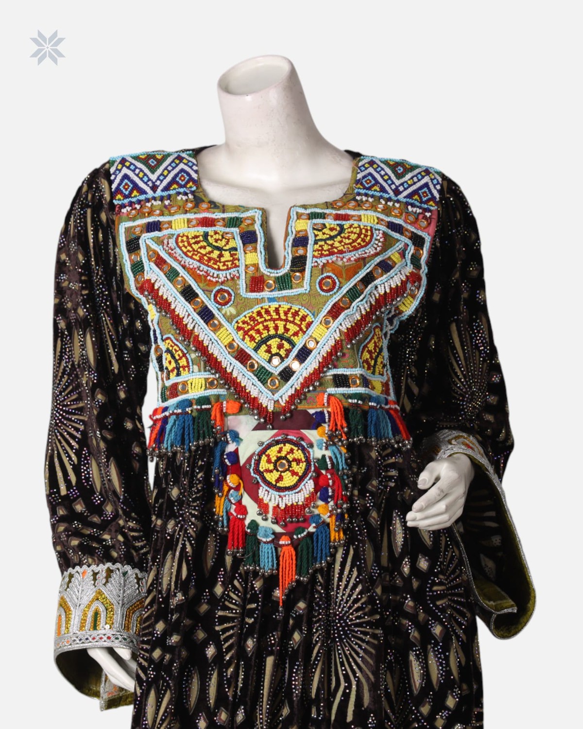 Black Authentic Dress with Traditional Hand Embroidery Charmadozi 1