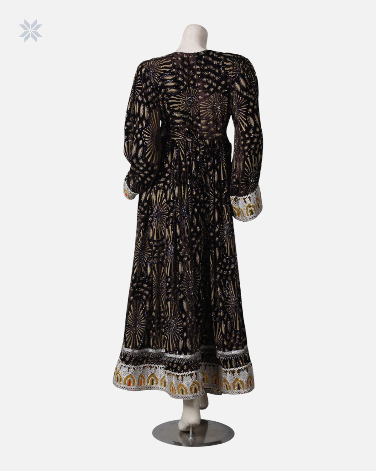 Black Authentic Dress with Traditional Hand Embroidery Charmadozi 8