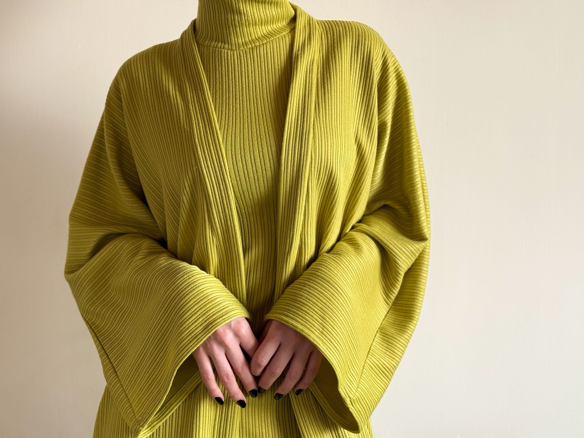 The Olive Harmony Set Slim Maxi Dress & Coordinated Long Coat 3