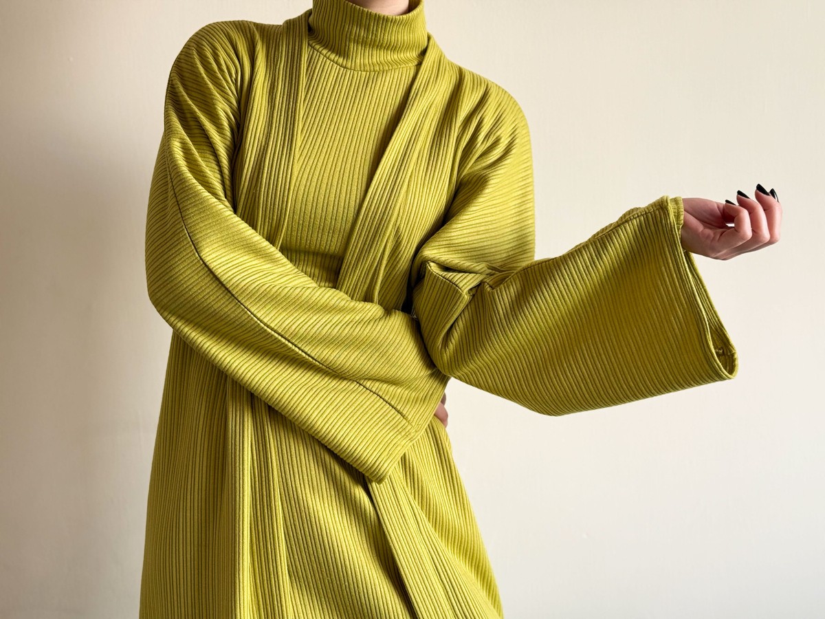 The Olive Harmony Set Slim Maxi Dress & Coordinated Long Coat 2