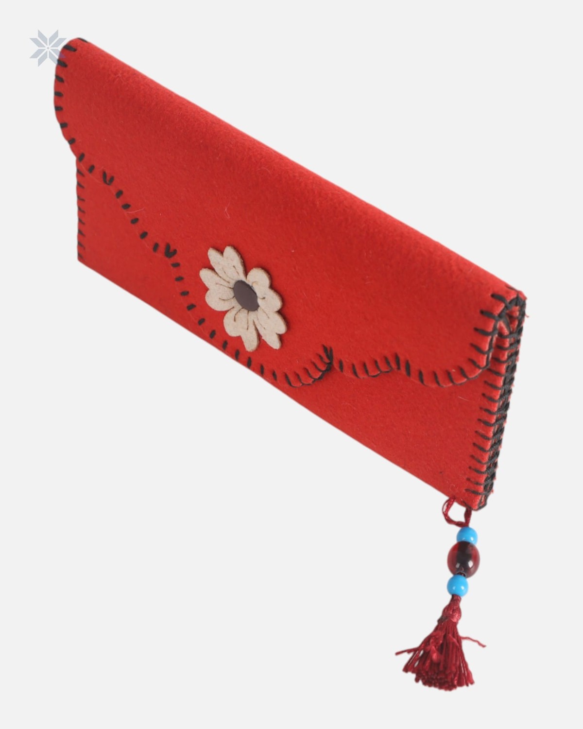 Red Handmade Felt Wallet 5