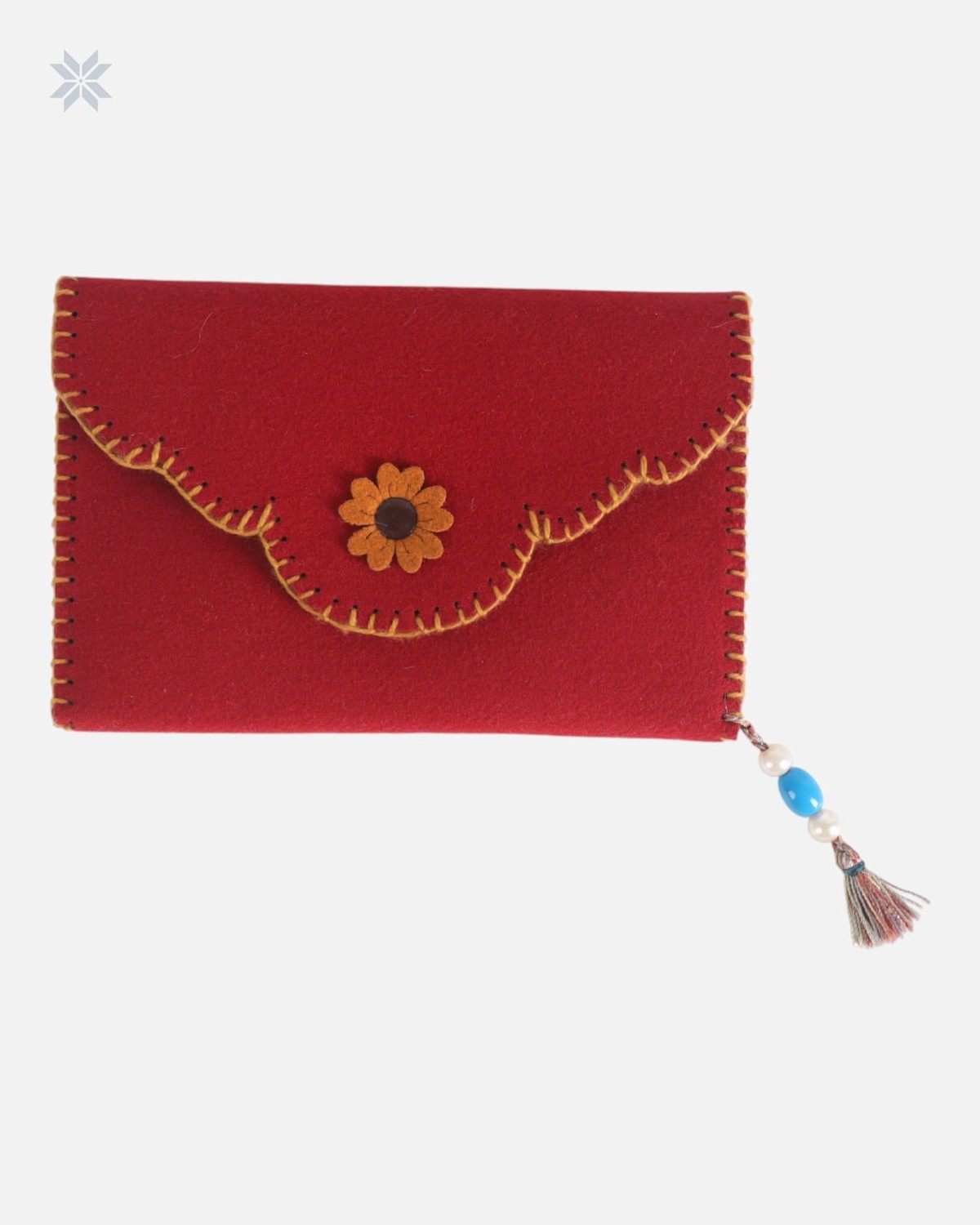Red Handmade Felt Wallet 4