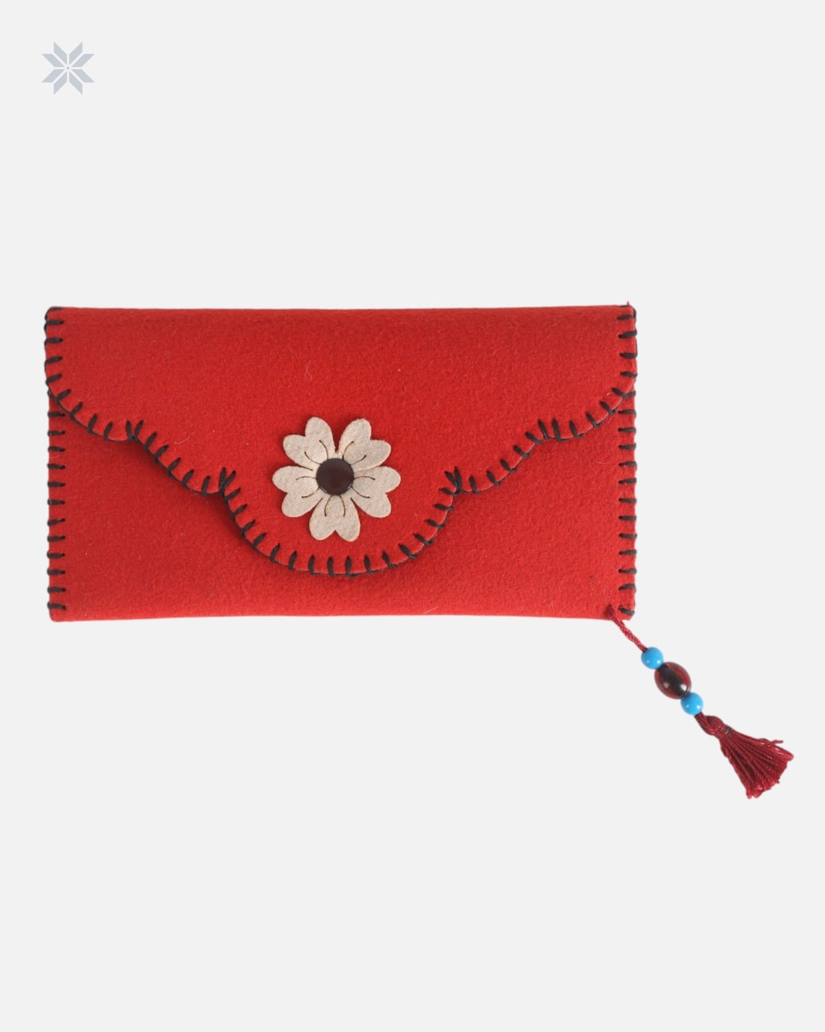 Red Handmade Felt Wallet 3