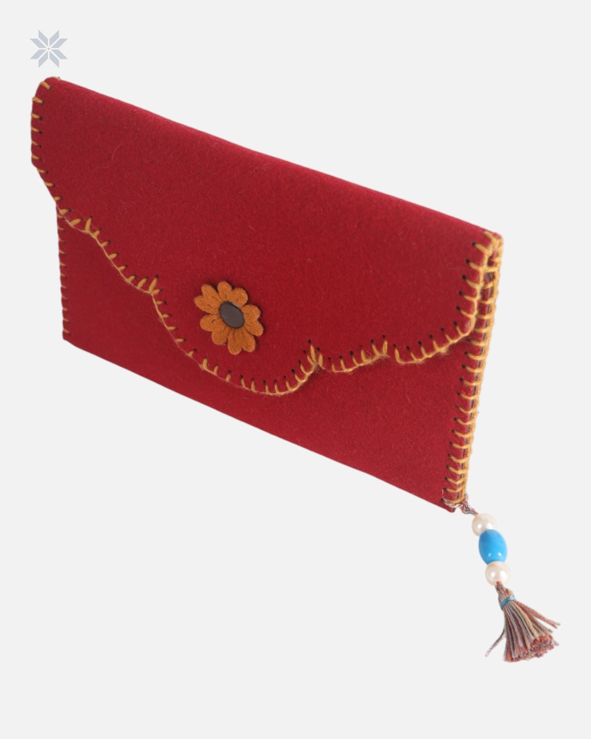 Red Handmade Felt Wallet 1